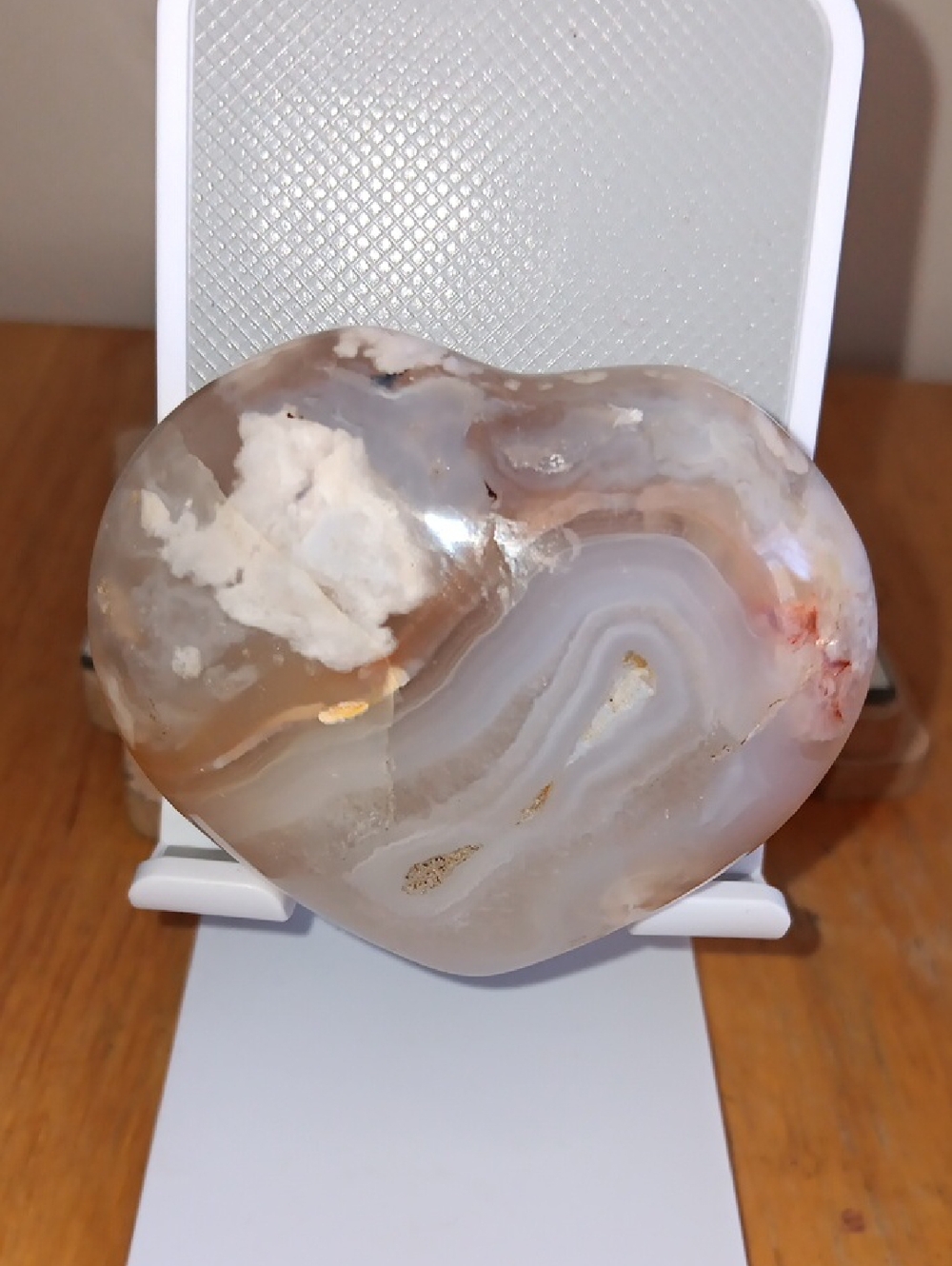 Crystal Agate Heart Shaped Palm Stone - Picture 3 of 3